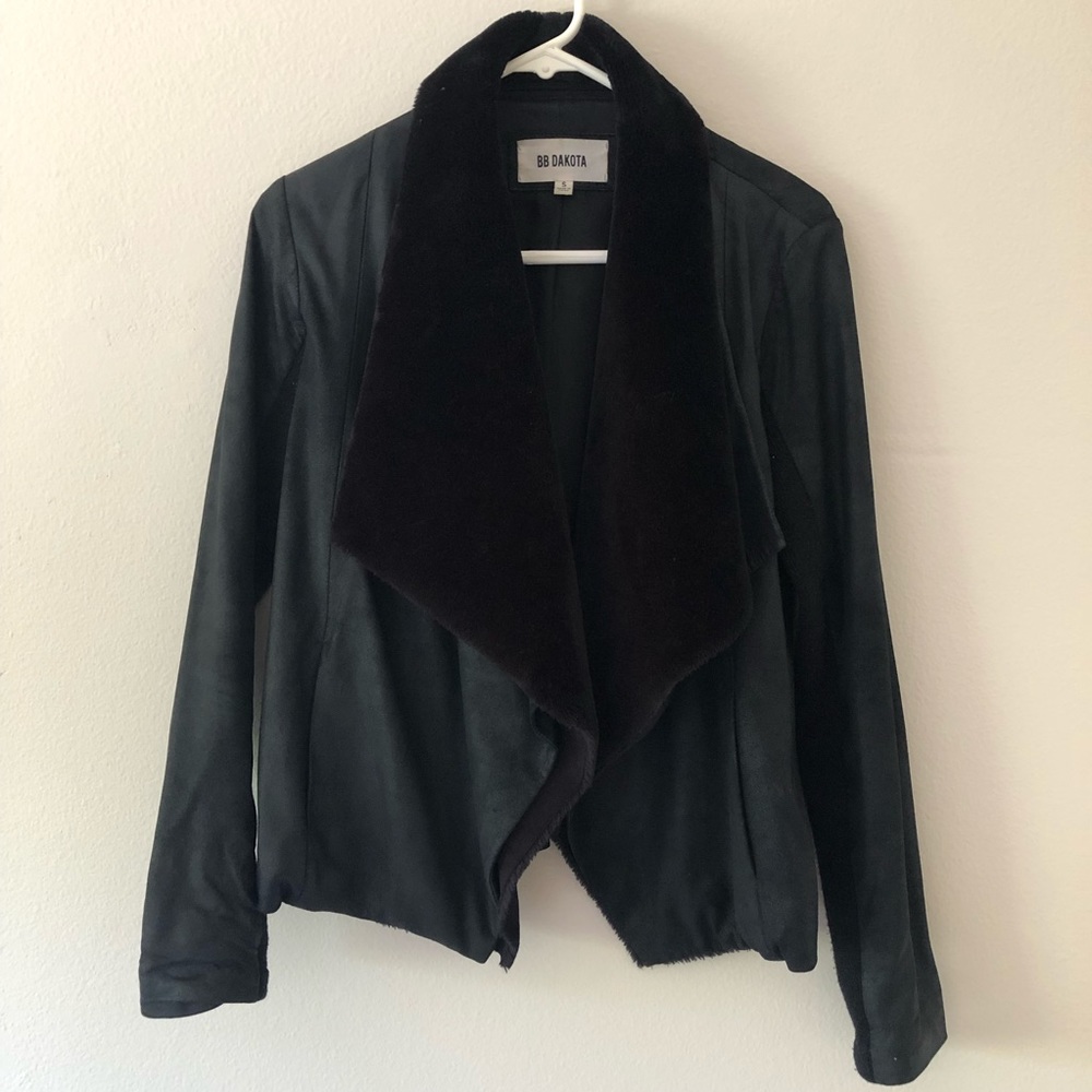 BB Dakota Suede Faux Detachable Fur Jacket
